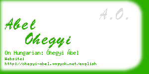 abel ohegyi business card